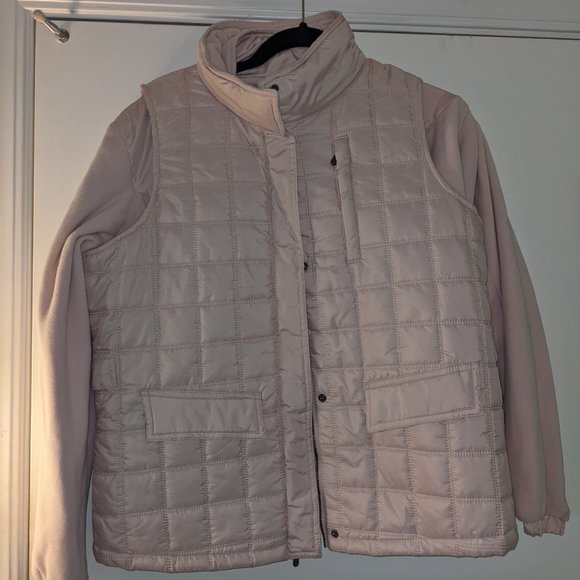 KORET WOMEN'S WINTER COAT & VEST Small S Light Pink Jacket Fleece Soft Warm - Picture 8 of 9